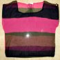 NEW Chiffon Stripe Drape Oversized T-Shirts Top
