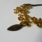 Golded flowers necklace, vintage inspired necklace, leaf necklace, flowers necklace