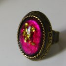Sparkle Vintage Inspired Pink Gold Brass Adjustable Ring