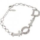 DINGYA DIOR Pattern 18K RGP Bracelet with Swarovski Crystal (White)