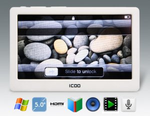 ICOO E1000P A2808A 600MHz CPU 8G Memory 5 TFT Touch Screen Tablet PC with HDMI Output and eBooks
