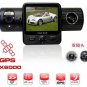 2.0" LCD Screen Dual Camera Driving Recorder with GPS (Black)
