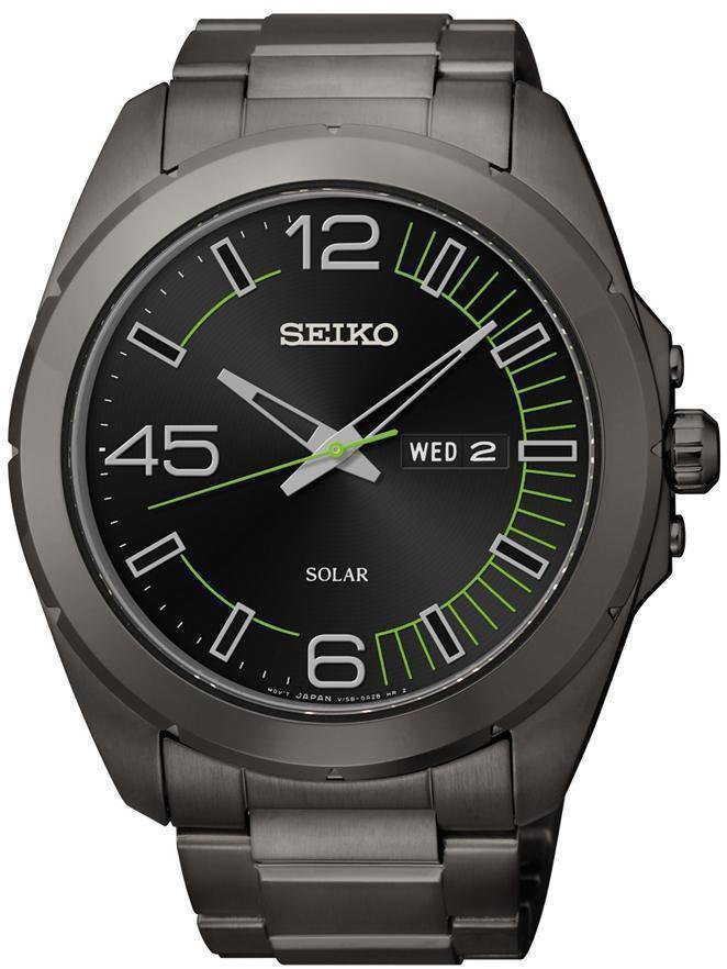 Latest Seiko Solar Black Dial Black Ip Stainless Steel Men