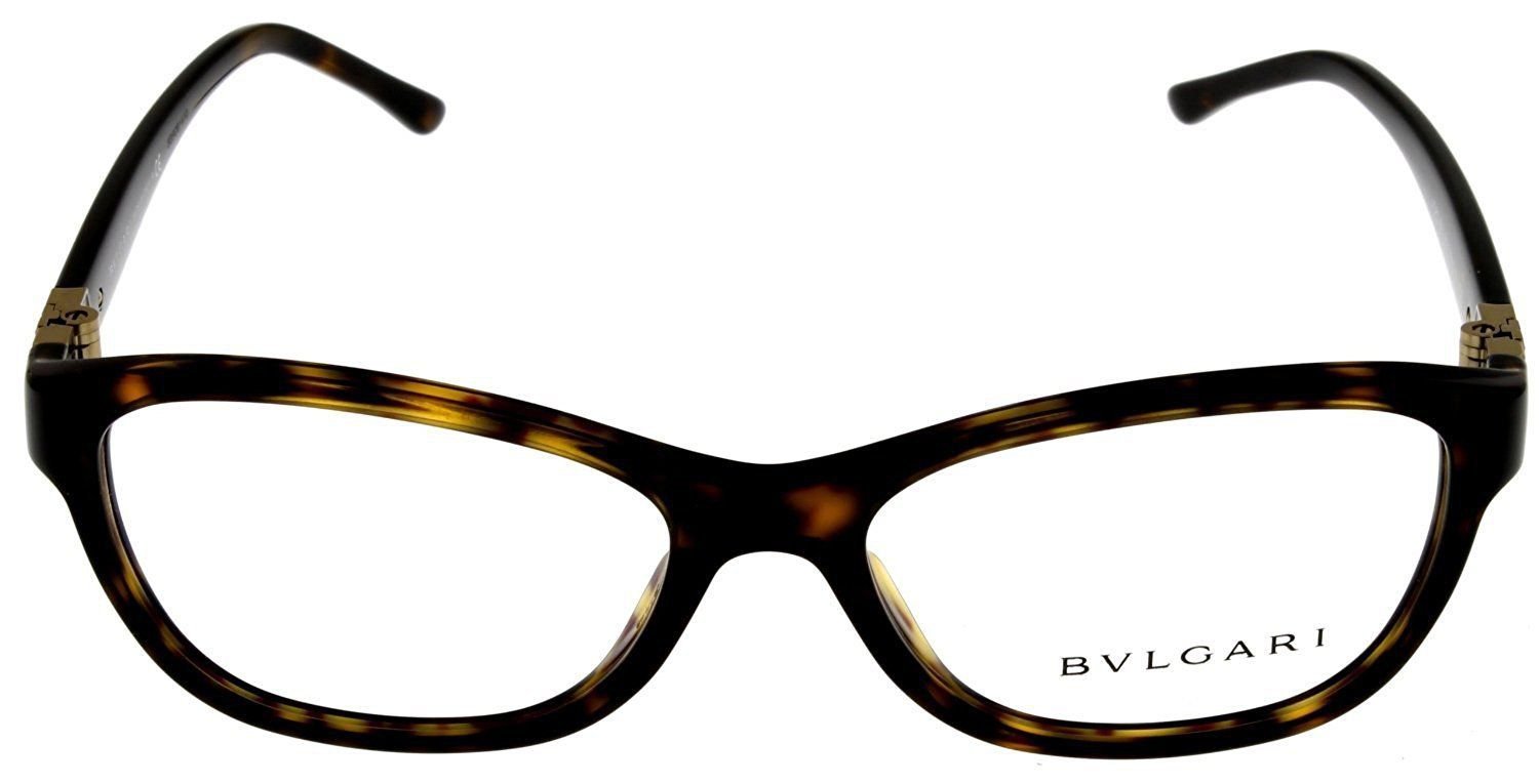 Bvlgari Eyeglasses Frame Women Rectangular Brown Havana BV4082B 504