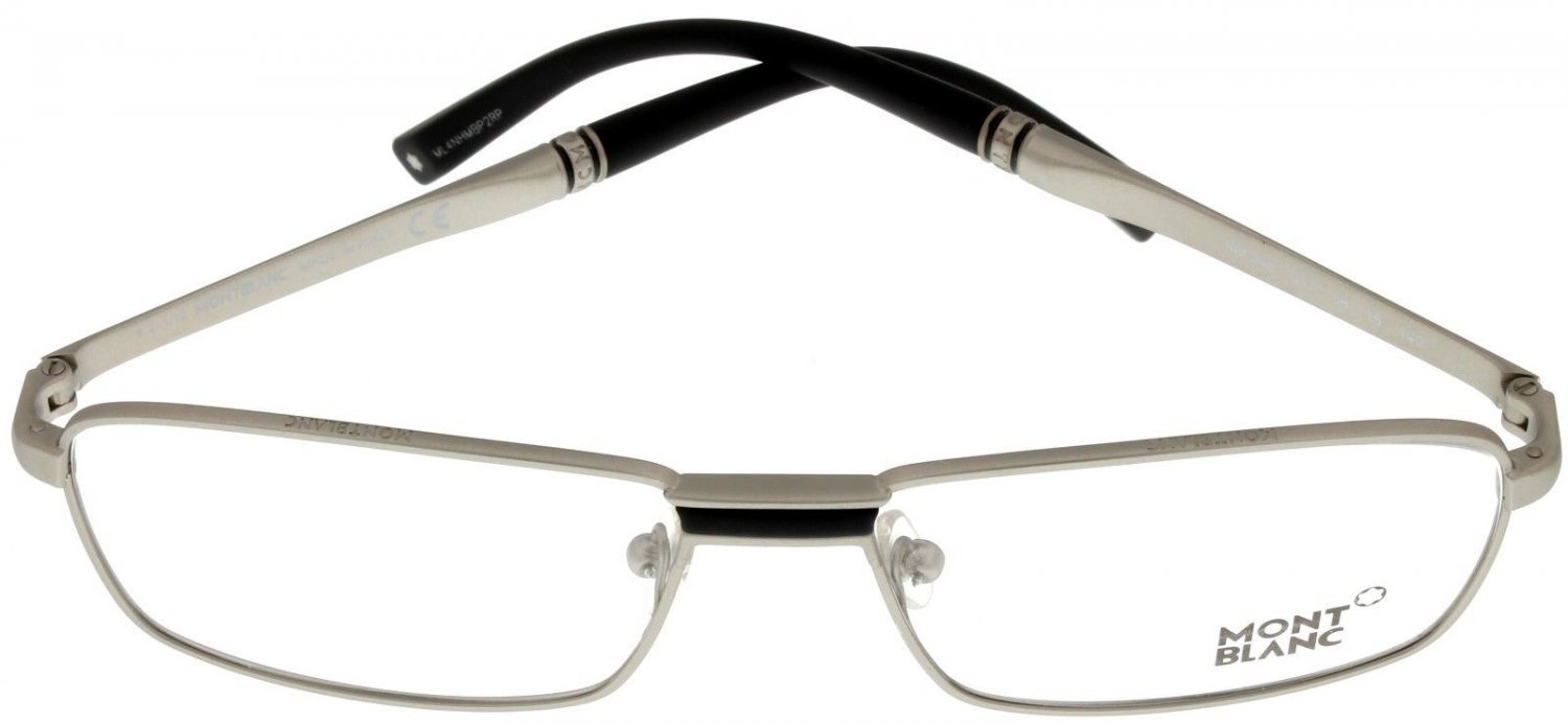Mont Blanc Unisex Eyeglasses Frame Silver MB0348 017 Rectangular