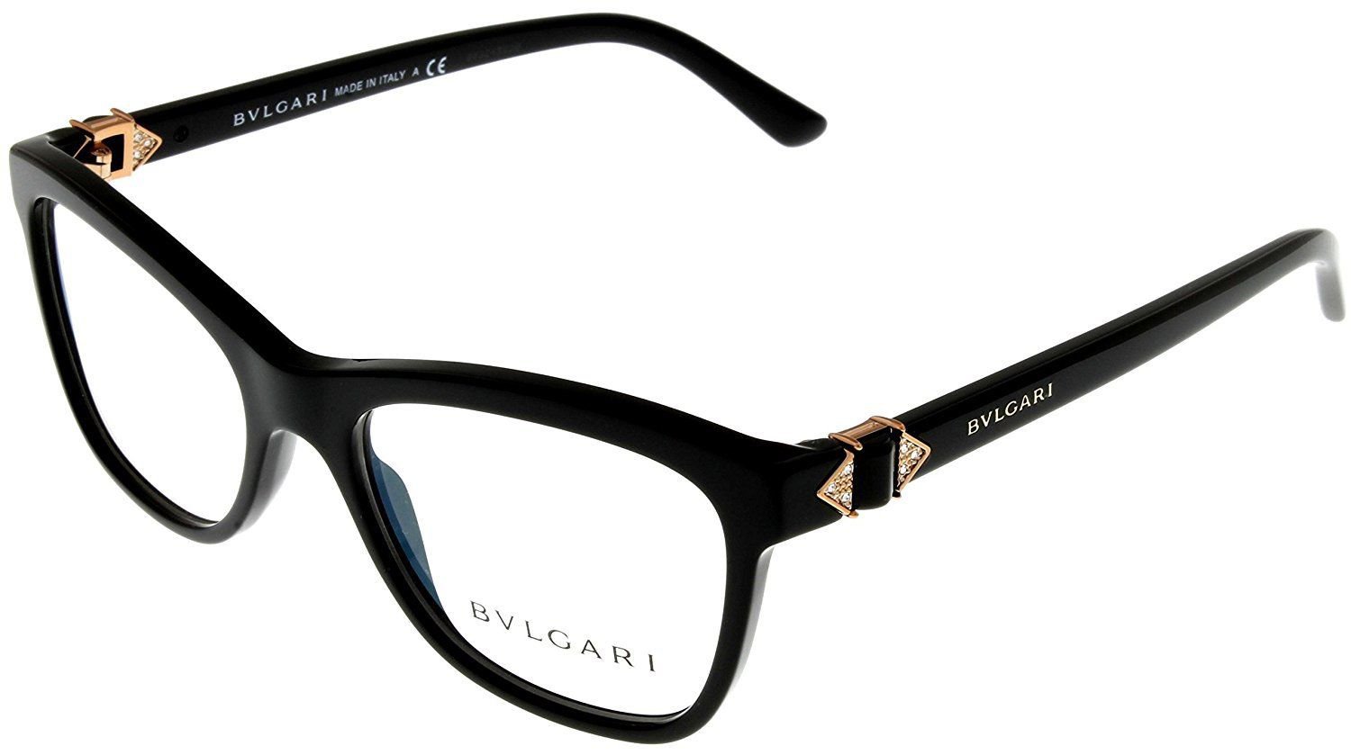 Bvlgari Womens Eyeglasses Designer Black Rectangular BV4101B 501 Fashion