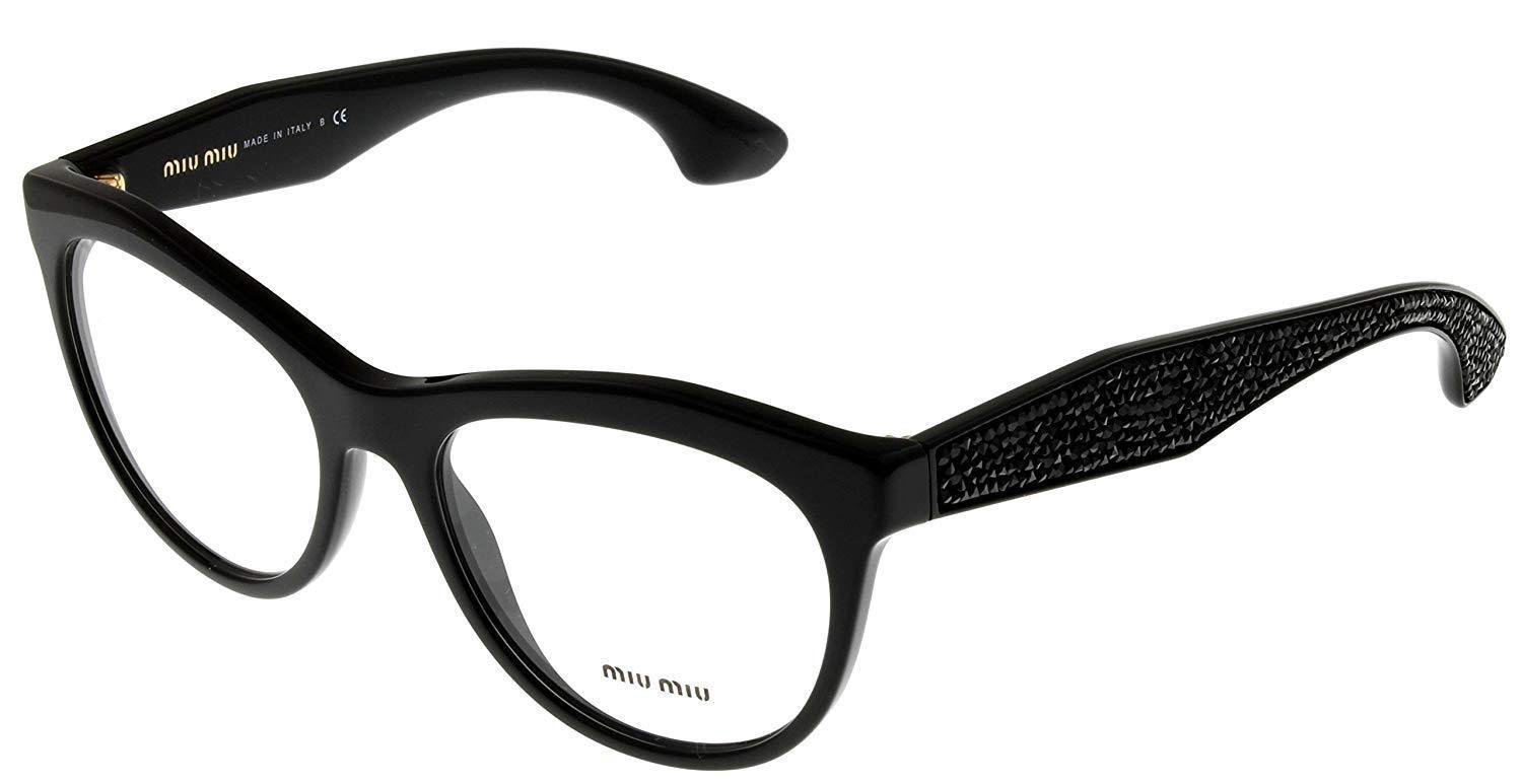 Miu Miu Eyeglasses Frame Women Black Oval Fashion MU08NV 1AB1O1