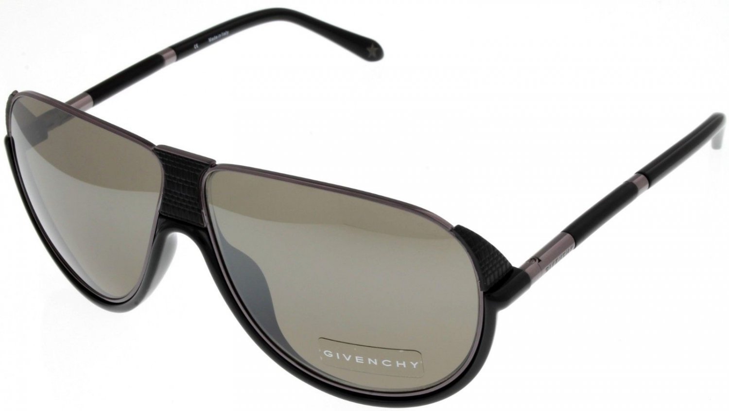 Givenchy Sunglasses Mens Black Mirrored Gunmetal Aviator SGV462 K56X