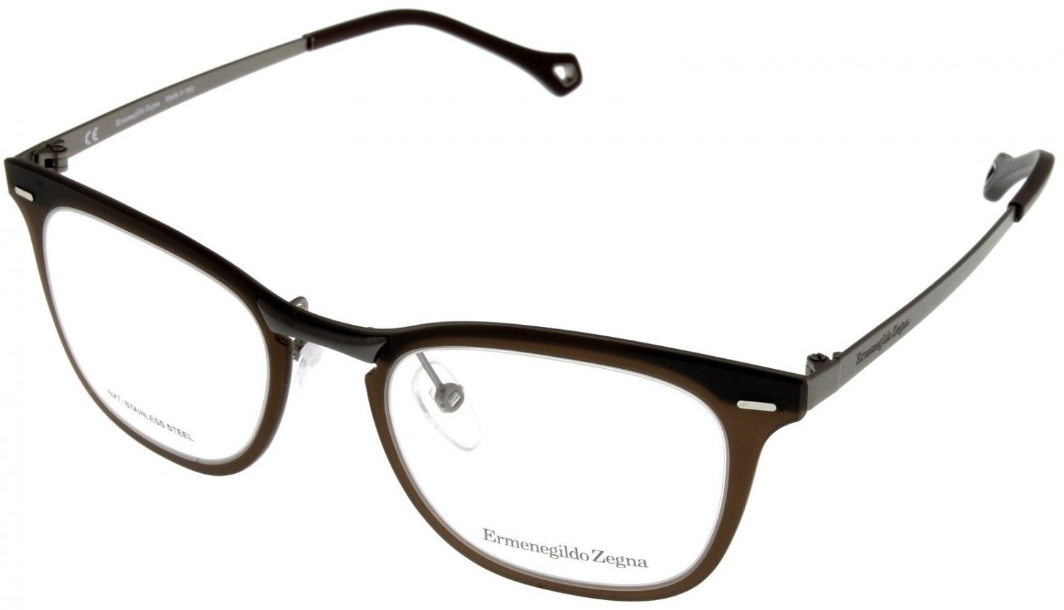 Ermenegildo Zegna Unisex Prescription Eyeglasses Frame Black Square ...