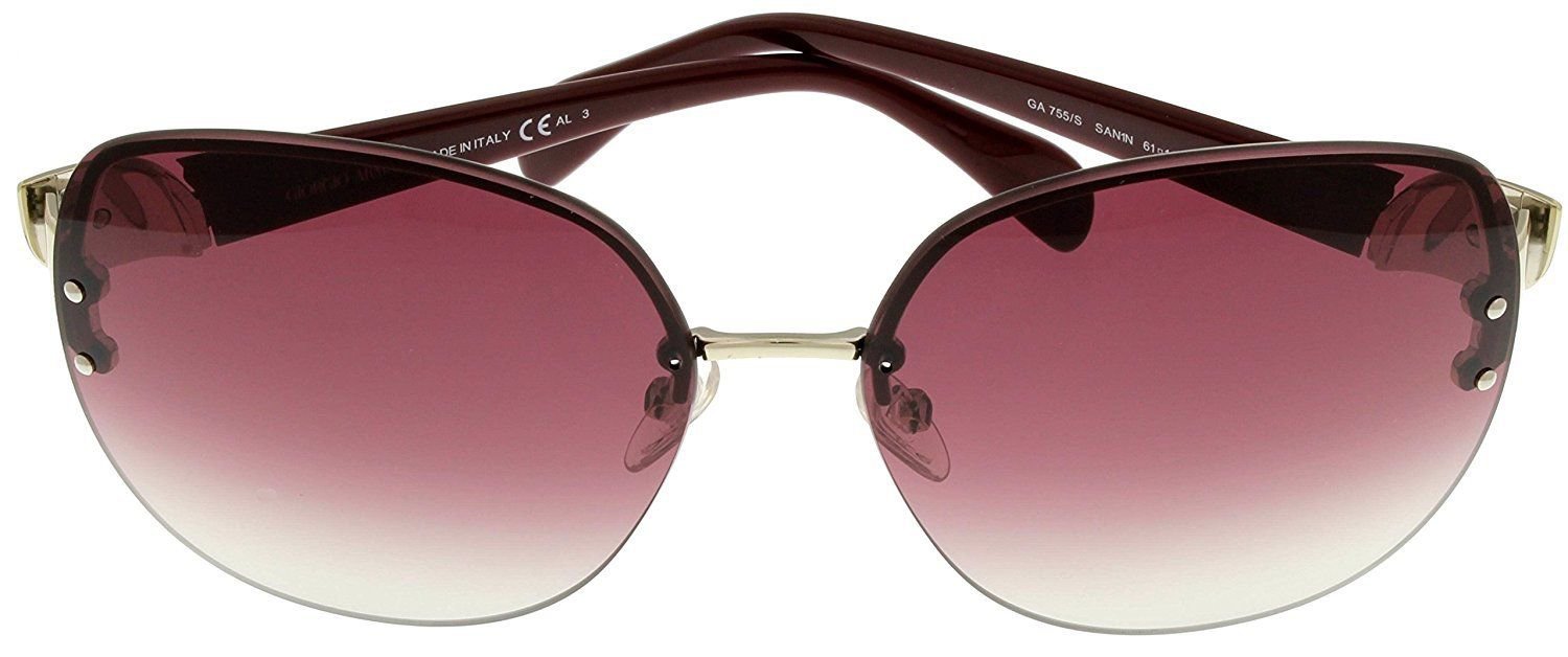 Armani Sunglasses Women GA755 SAN1N Light Gold Burgundy Fashion