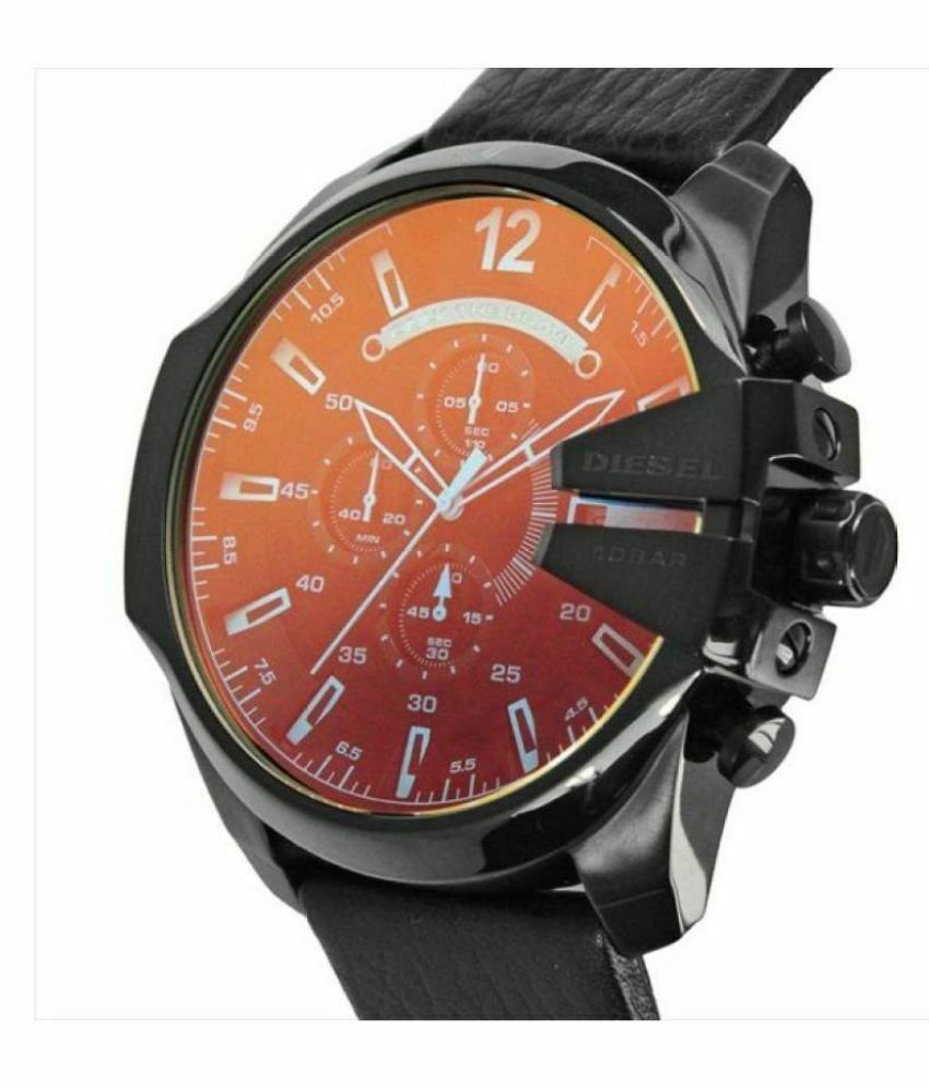 Diesel Men's DZ4323 Black Mega Chief Chronograph Watch Iridescent Dial