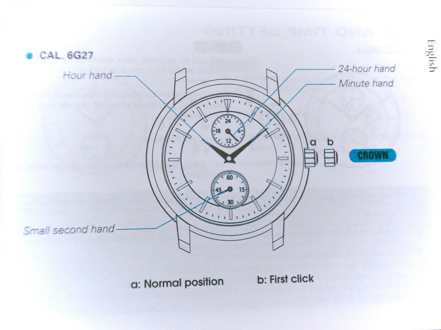SEIKO Analogue Quartz Watch Manual Instructions Booklets Cal.6G34 6G27