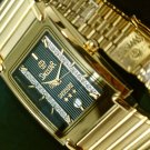 NEW Swistar Watch 9582M Men's Mid Size Quartz Black Dial and Gold tone band NEW Swistar Watch 9582M Men's Mid Size Quartz Black Dial and Gold tone band