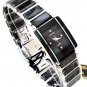 SUNBORN 50247KL Ceramic Ladie's Precision Quar Black Dial Two tone Silver Watch