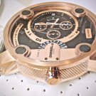 Diesel Mens Little Daddy DZ7268 Watch Black Leather Band, Black Rose Gold/Dial