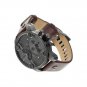 DZ7258 Little Daddy Dual Time Zone Grey Dial Brown Leather 51mm Watch No box .