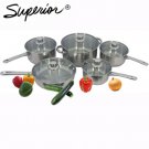 SUPERIOR 10-PIECE STAINLESS STEEL COOKWARE SET
