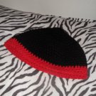 BLACK AND RED BEANIE