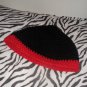 BLACK AND RED BEANIE