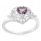 0.8 Carat Rose De France Sterling Silver Filigree Ring