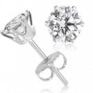 2 Carat White Topaz Sterling Silver Stud Earrings
