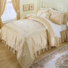 LUXURY Gold Shimmer  7pc Complete Comforter Set Ensemble Queen