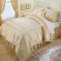 LUXURY Gold Shimmer  7pc Complete Comforter Set Ensemble Queen