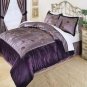 Violet Purple Velvet Complete 8pc Luxury Comforter Bedding Ensemble King