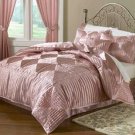 Luxury 8-pc Soft Pink Elegant Satin Complete Comforter  Ensemble Set King
