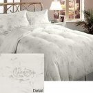 Crown Jewel Luxurious 700 tc 5 Piece Goose Down Comforter Set White Silver Queen