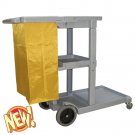 Janitor Cleaning Cart with Zipper Bag 25 Gallon Grey