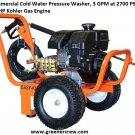 Pressure Washer Cold Water Commercial 3 GPM at 2700 PSI, 6.5 HP