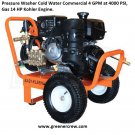 Pressure Washer Cold Water Commercial 4 GPM at 4000 PSI, 14 HP