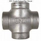 Female Pipe Thread 3 inch Cross 304 Stainless Steel 150 psi