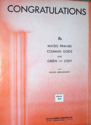 Congratulations -  (1930) Sheet Music