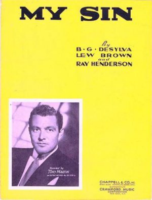 My Sin - Tony Martin (1929) Sheet Music