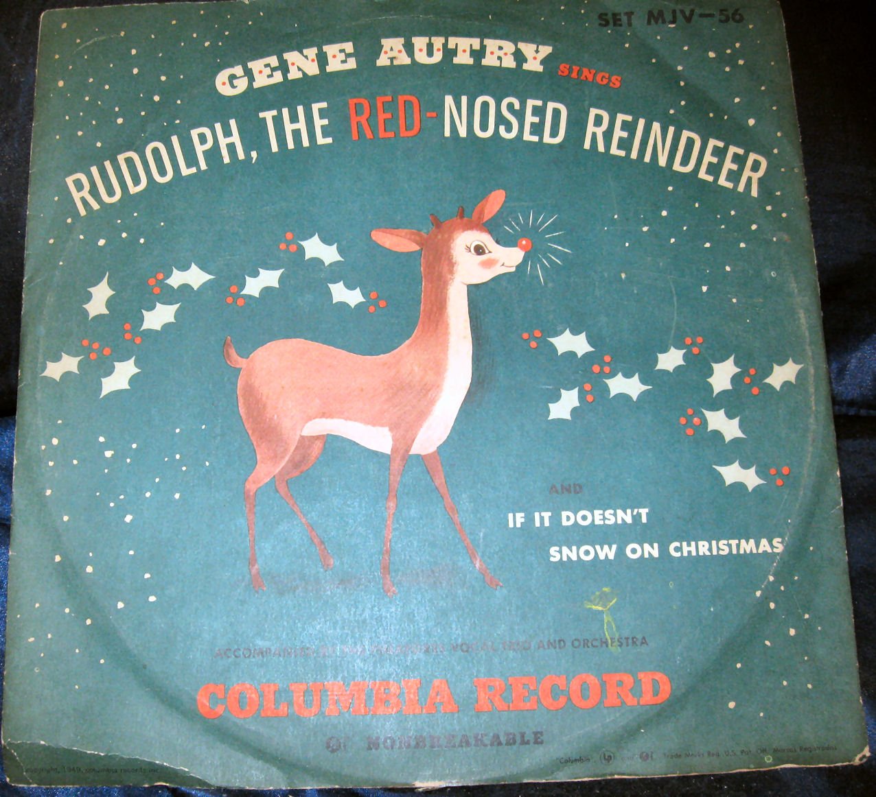 Gene Autry Rudolph The Red Nosed Reindeer Mjv 56 Vinyl Record 0775