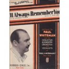 Paul Whitman - I'll Always Remember You  (1927)