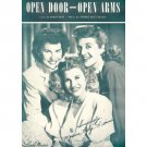 Andrew Sisters - Open Door Open Arms (1949) Sheet Music