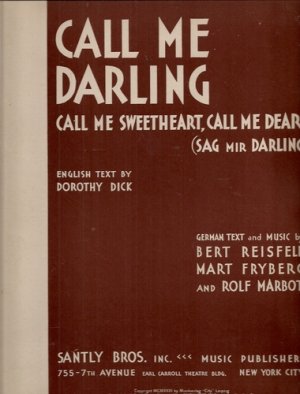 Call Me Darling -  (1931) Sheet Music