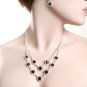 Black crystal necklace and Earring Set