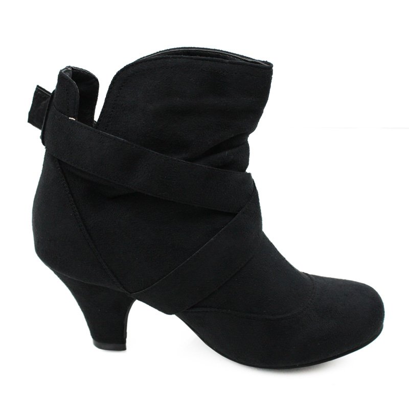 schuh amy mid heeled ankle boot with zip in black