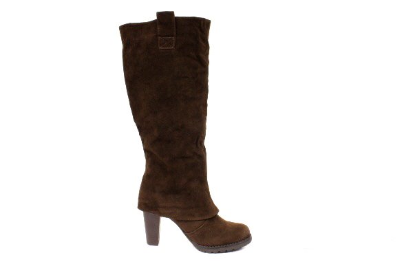 TALL SPAT BOOTS Brown PU Suede GRACIE-03
