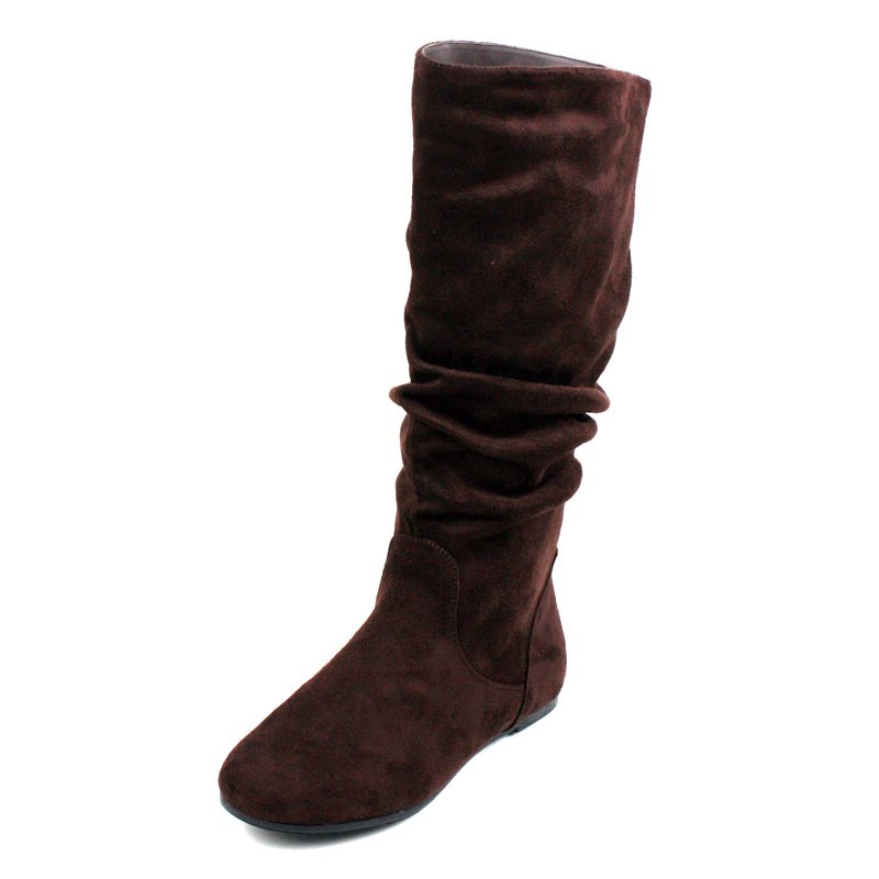 brown suede boots flat
