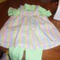 American Girl outfit t-shirt, sundress and leggings