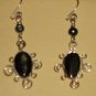 Handmade Obsidian and River Pearl Earrings