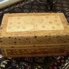 Handmade Wooden Jewelry Box with Trees and Stars