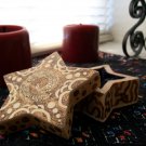 Handmade Star-Shaped Wooden Jewelry Box with Custom Art