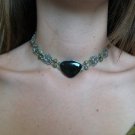 Handmade Obsidian and Serpentine Russian Jade Necklace