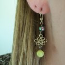 Handmade River Pearl and Lemon Stone Earrings